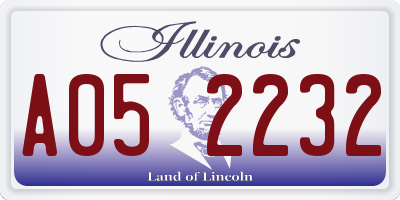 IL license plate A052232