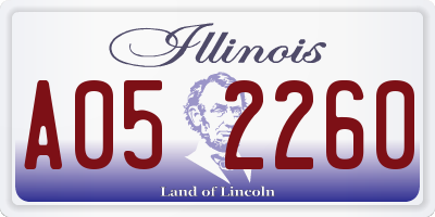 IL license plate A052260
