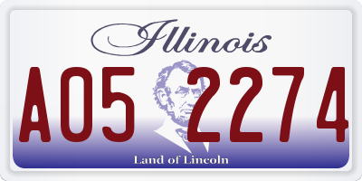 IL license plate A052274