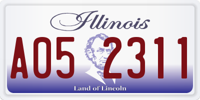 IL license plate A052311