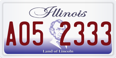 IL license plate A052333