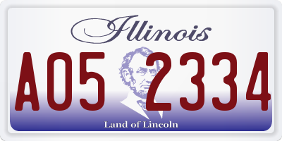 IL license plate A052334