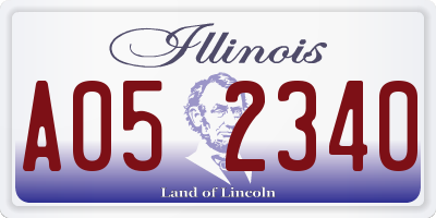 IL license plate A052340