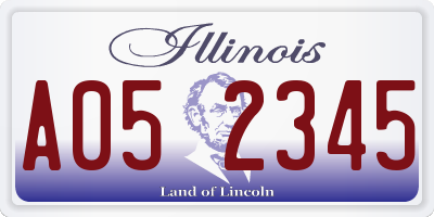 IL license plate A052345