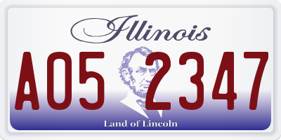 IL license plate A052347