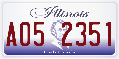 IL license plate A052351