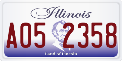 IL license plate A052358
