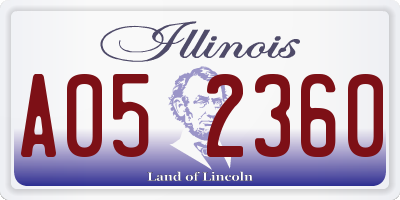 IL license plate A052360
