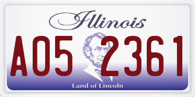 IL license plate A052361