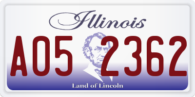 IL license plate A052362