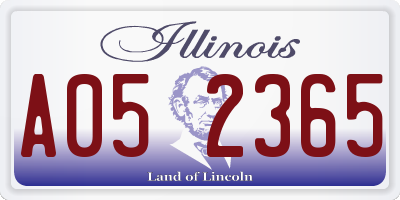 IL license plate A052365