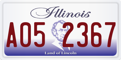 IL license plate A052367