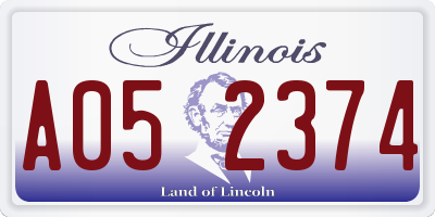 IL license plate A052374