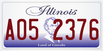 IL license plate A052376
