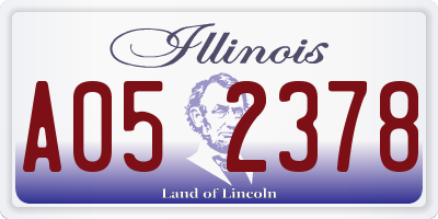 IL license plate A052378