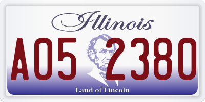 IL license plate A052380