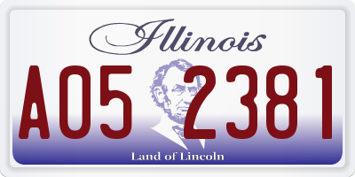 IL license plate A052381