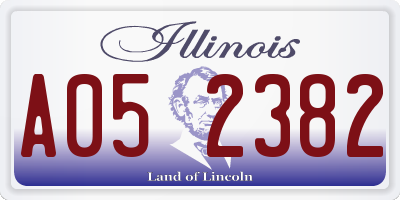 IL license plate A052382