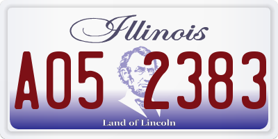 IL license plate A052383