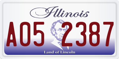 IL license plate A052387