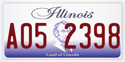 IL license plate A052398