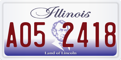 IL license plate A052418