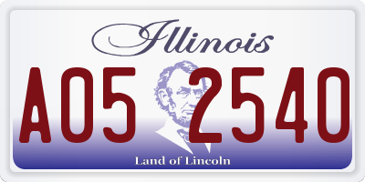 IL license plate A052540