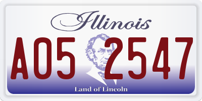 IL license plate A052547