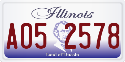 IL license plate A052578