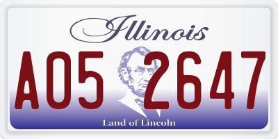 IL license plate A052647