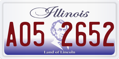 IL license plate A052652