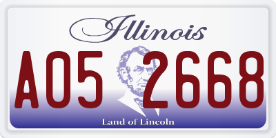 IL license plate A052668