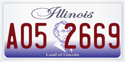 IL license plate A052669