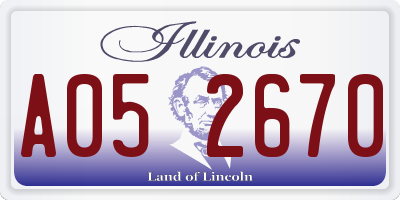 IL license plate A052670