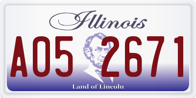IL license plate A052671