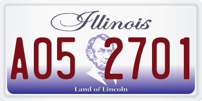 IL license plate A052701