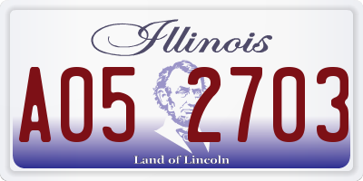 IL license plate A052703