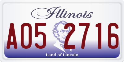 IL license plate A052716