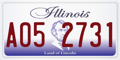 IL license plate A052731