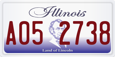 IL license plate A052738