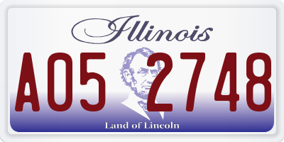 IL license plate A052748