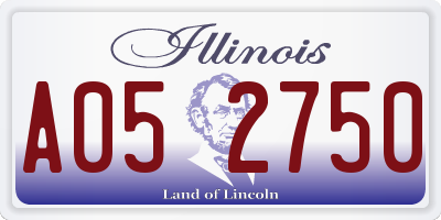 IL license plate A052750