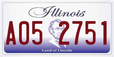 IL license plate A052751