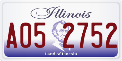 IL license plate A052752