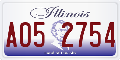 IL license plate A052754