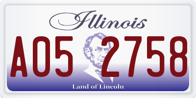 IL license plate A052758