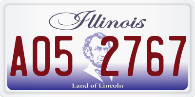 IL license plate A052767