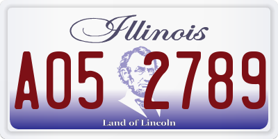 IL license plate A052789