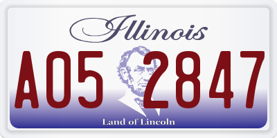 IL license plate A052847