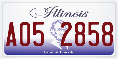 IL license plate A052858